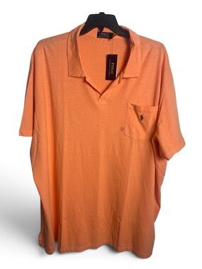 NWT Polo Ralph Lauren 4XB 4X Johnny Collar Cotton & Linen Polo